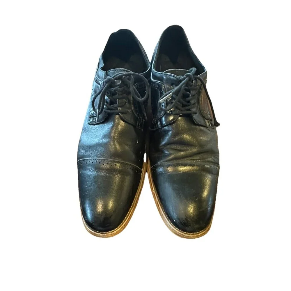 Stacy Adams Dickinson Cap Toe Oxford Dress Shoes Black Mens 9.5m